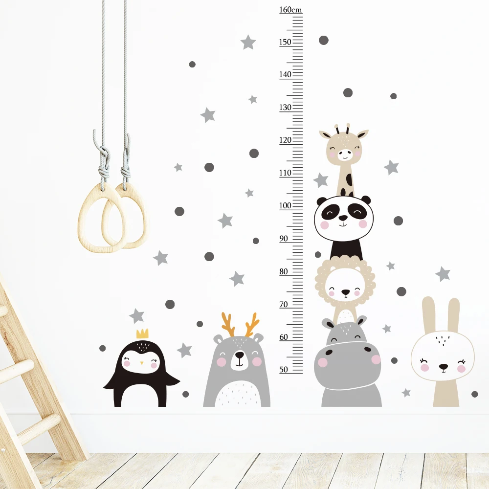   Мультяшные Наклейки Для Измерения Роста, ПВХ Настенный Декор Для Детской Комнаты, Класса