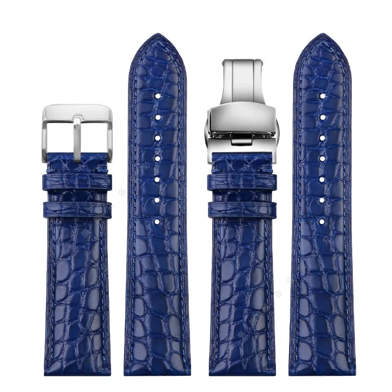 Correa de cuero de cocodrilo para relojes Longines, Omega, Rossini, Citizen, Tissot, Mido, para hombre y mujer, correa de repuesto de 16/18/20/22 mm.