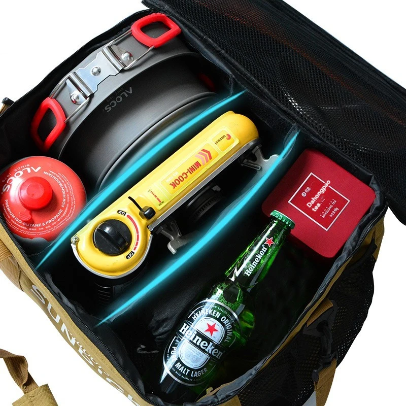 

Outdoor Tableware and Stove Bag, Large Capacity Wear-resistant Multifunctional Toolbox Bag, Camping and Picnic Bag