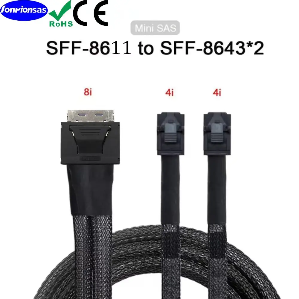 

Oculink PCIe PCI-Express SFF-8611 8i 8X SSD Data Active to Dual MINI SAS8I SFF-8643 PCI-E Ultraport Slimline SAS Slim 4.0 PCI-E