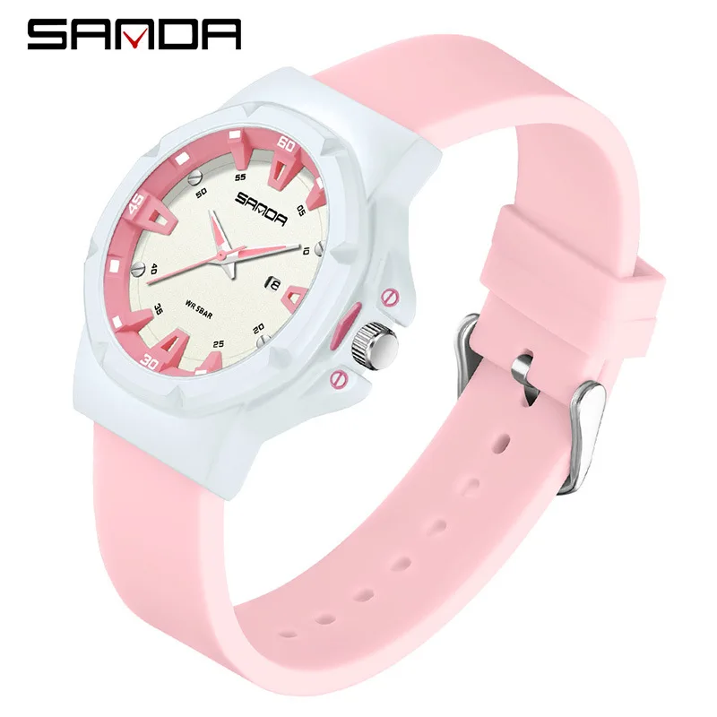 

Sanda Watch Women's Waterproof Quartz Watch Simple Calendar Fashion Early High School Student Watches in Stock