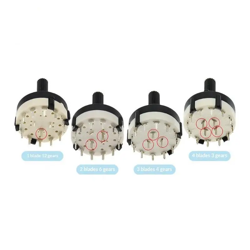 【K】RS26 1/2/3/4 Pole Position 3/4/6/12 Selectable Band Rotary Channel Selector Switch Single Deck Rotary Switch Band Selector