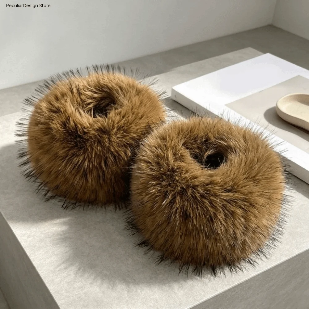Comfortable Solid Color Faux Fur Wrist Cuffs Soft Elastic Jacket Arm Warmers Wristbands Windproof Sleeve Cuffs Autumn Winter
