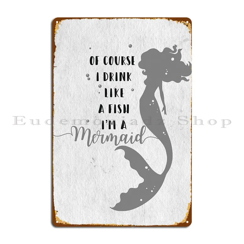 Drink Like A Fish Metal Sign Club Wall Plaque Kitchen Wall Decor Print Tin Sign Poster