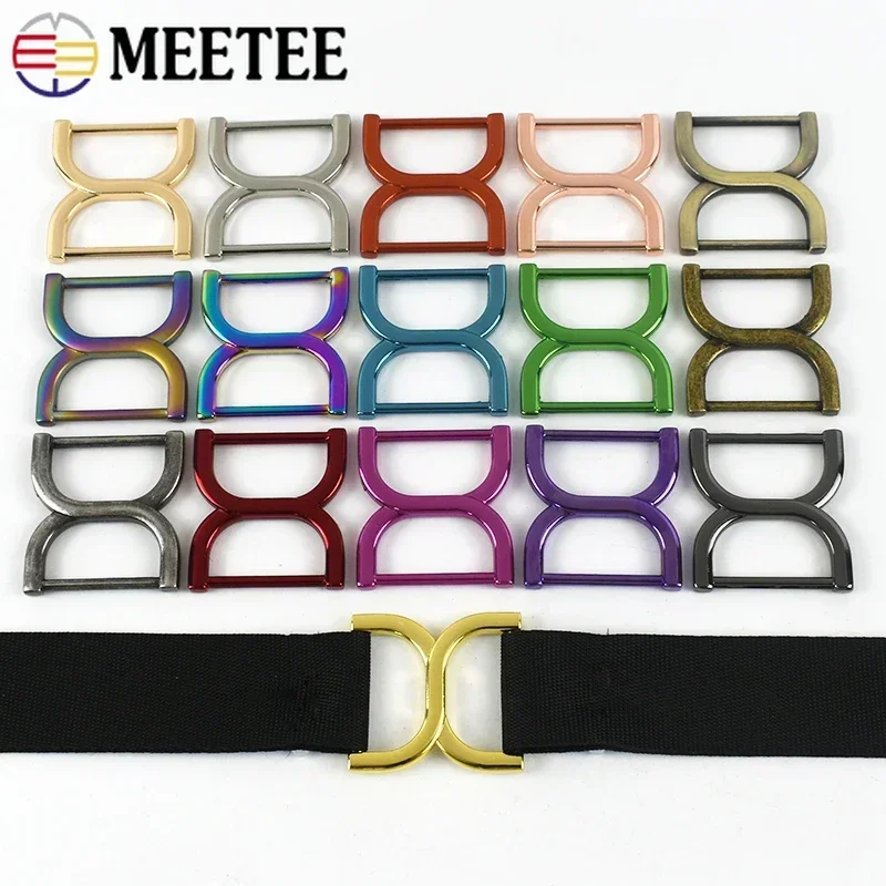 

5/10Pcs Meetee 25mm Metal Ring Buckles Bag Belt Connector Clasp Webbing Strap Garment Loop Button Hook DIY Hardware Accessories