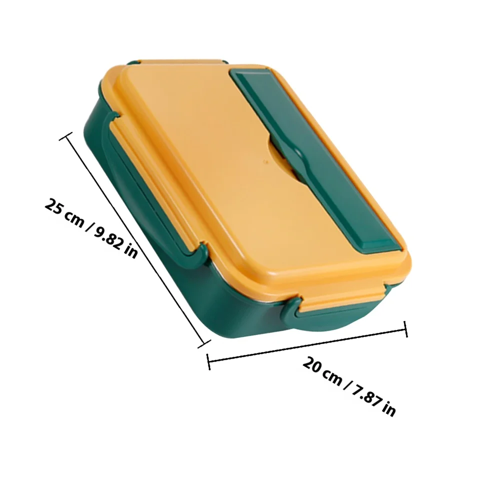 1 Set Portable Lunch Box Insulated Food Container With Divided Grid Thermal Bento Box For Work School Travel Lightweight Pp