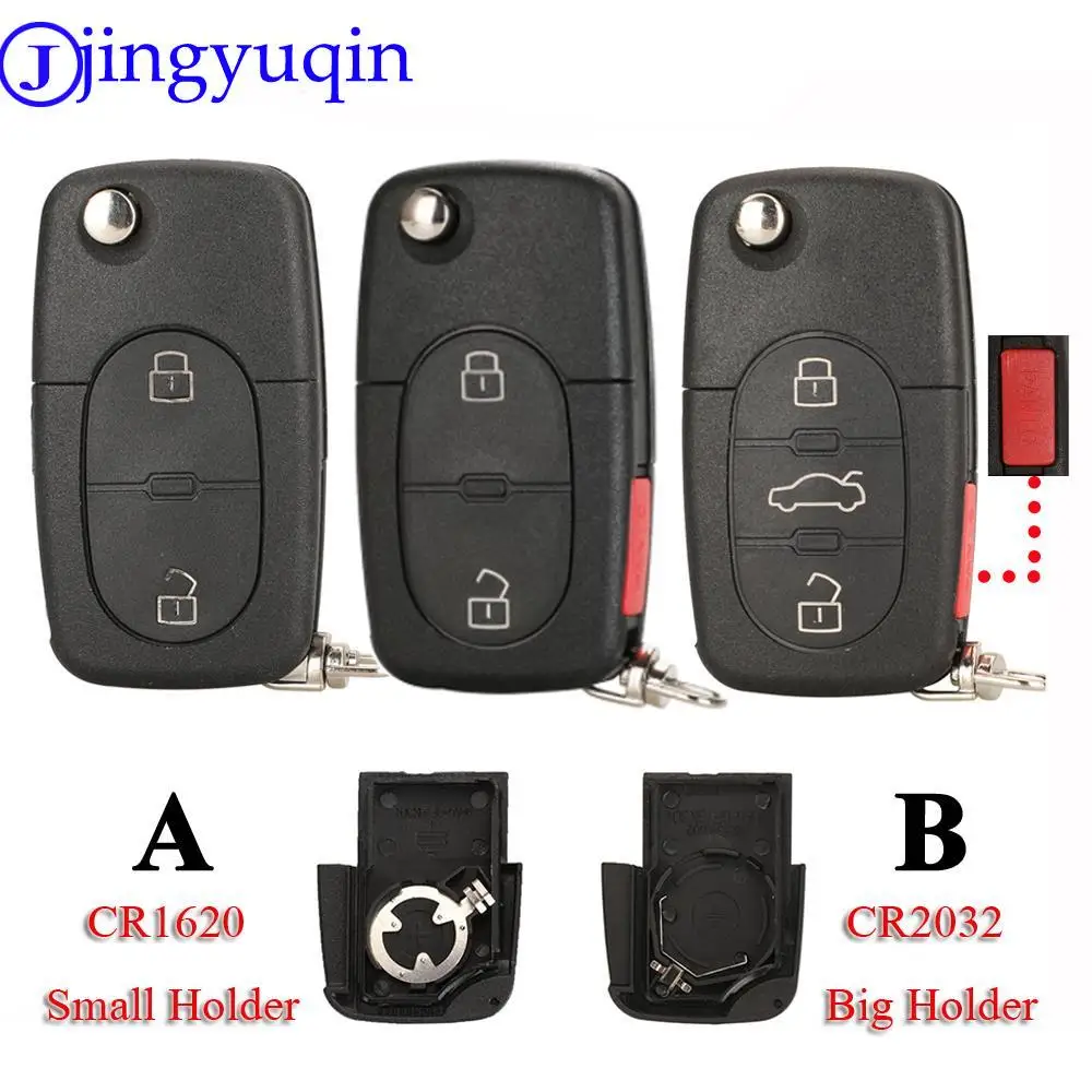 Jingyuqin 2/3/4 Buttons Car Switchblade Key Flip Key Shell For Volkswagen Vw Jetta Golf Passat Beetle Skoda Seat Polo B5