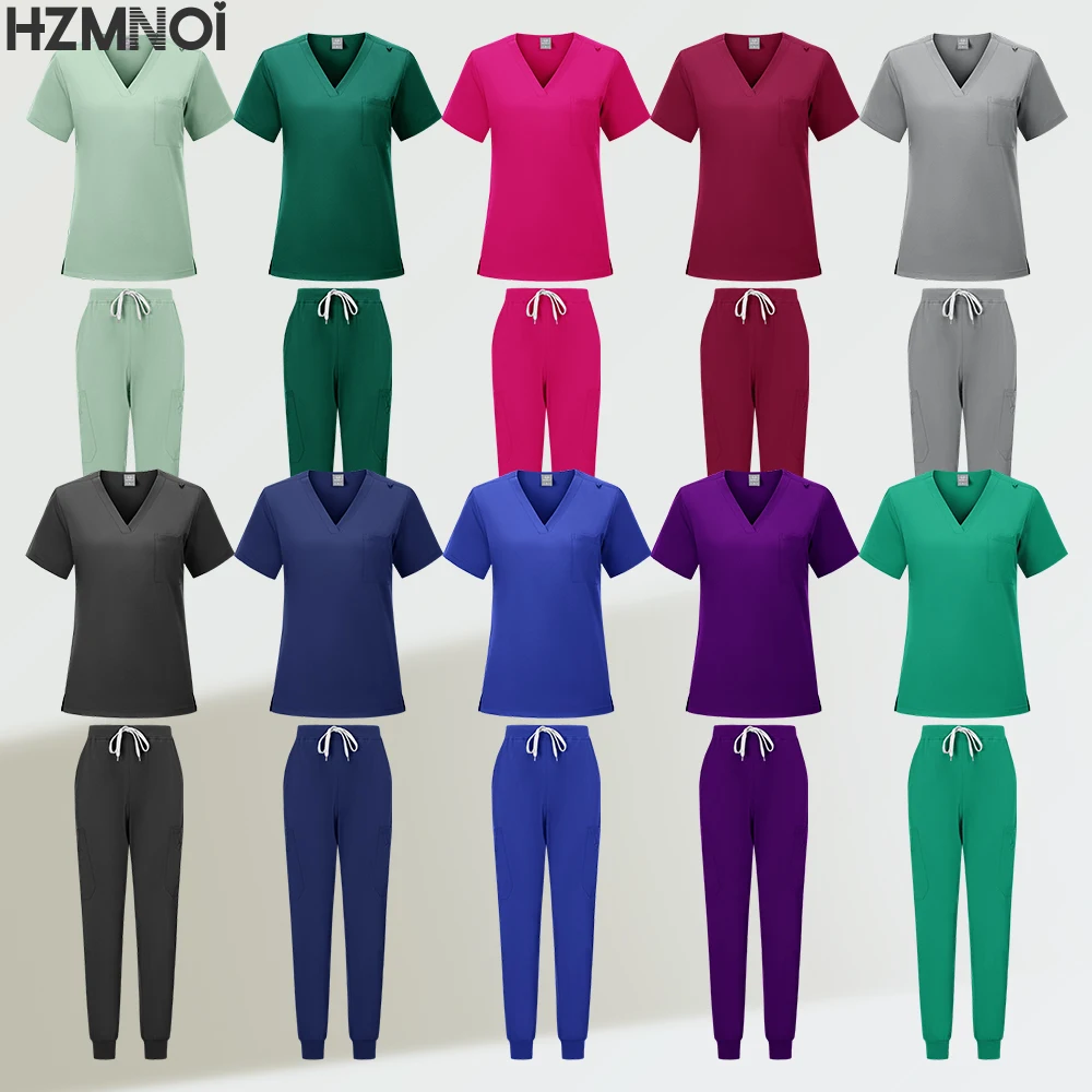 

Women Medical Uniforms Hospital Scrubs Sets Surgical Doctors Overalls Nurses Accessories Dental Clinic Spa Workwear Clothes Suit