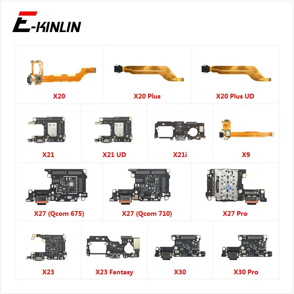 

USB Charging Port Dock Plug Connector Charger Board Flex Cable For Vivo X9 X20 Plus X21 UD X21i X23 Fantasy X27 X30 Pro