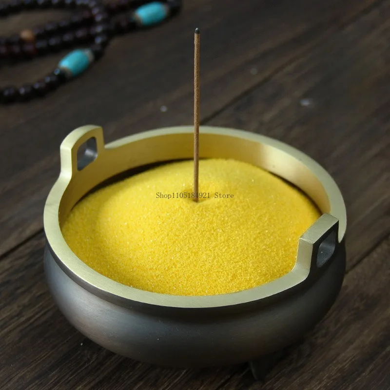 1Kg Gold Jade Sand Filling The Incense Burner Insert Incense Stick Offering Thurification Refining Matte Buddhist Hall Supplies
