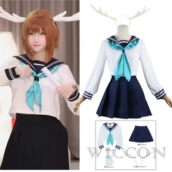 Noko Shikanoko Cosplay Costume Wig Anime My Deer Friend Nokotan Dress School Uniform JK Sailor Skirt Headwear Torako Koshi Women