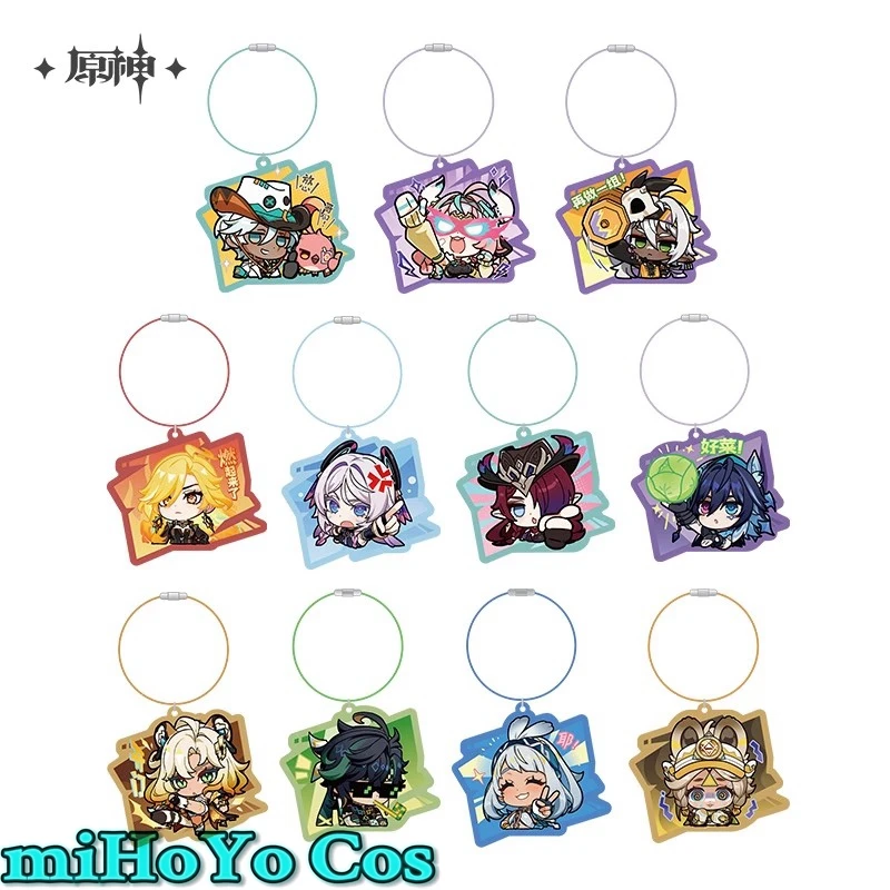 

[Genuine] Game Genshin Impact Citlali Kinich Q.Ver Emoji Bag Series Acrylic Pendant Anime Cartoon 3D Keychain Halloween Gift