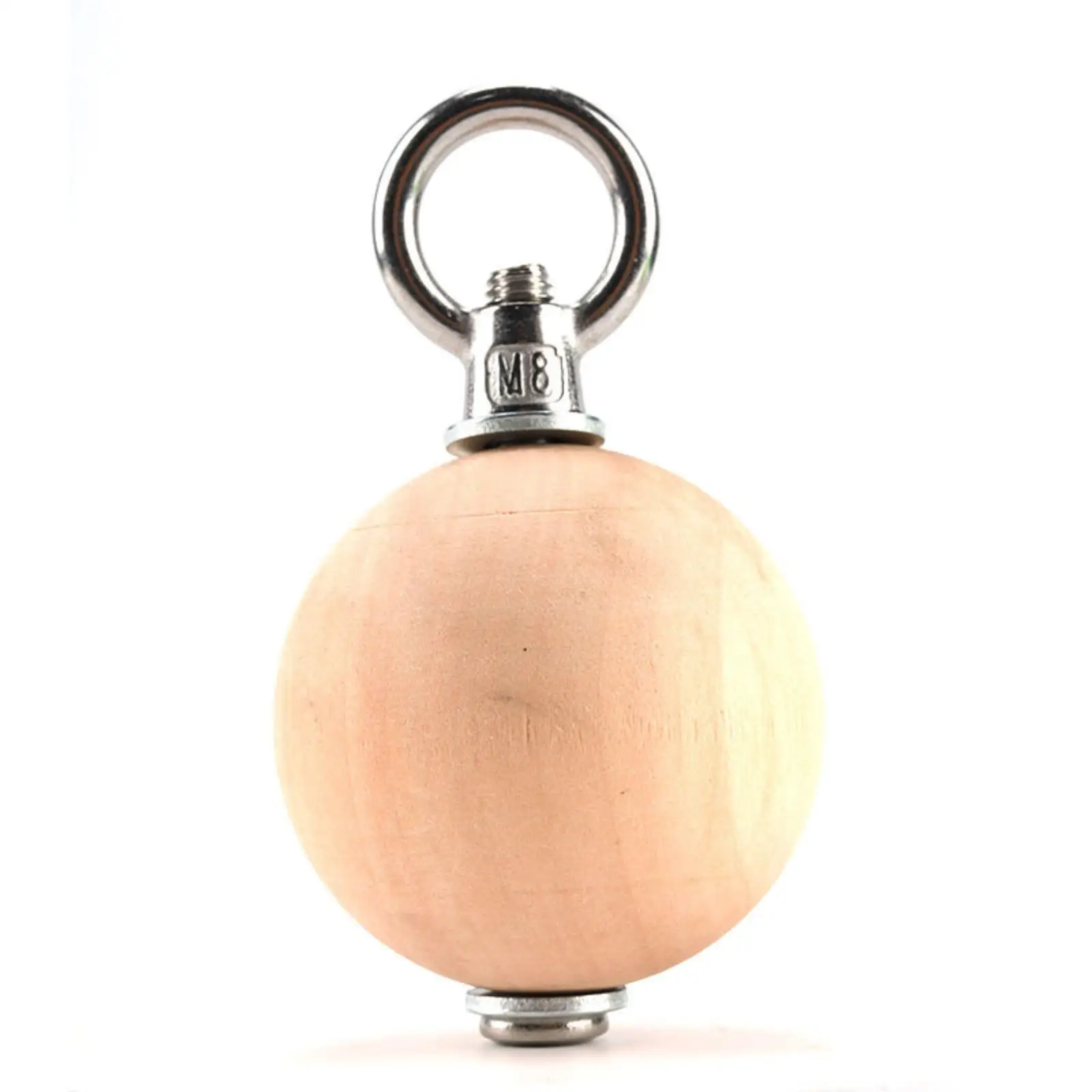 Hand Exercise Ball Hanging Wooden Ball with Metal Hoop Non-Slip Climbing Grip for Climbers, Athletes, Home Gym