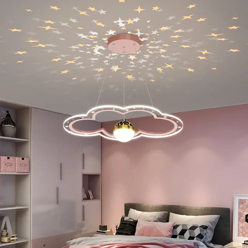 Modern Cartoon LED Pendant Light for Living Room Children Bedroom Color Starry Chandelier Home Decor Lighting Fixture Luster