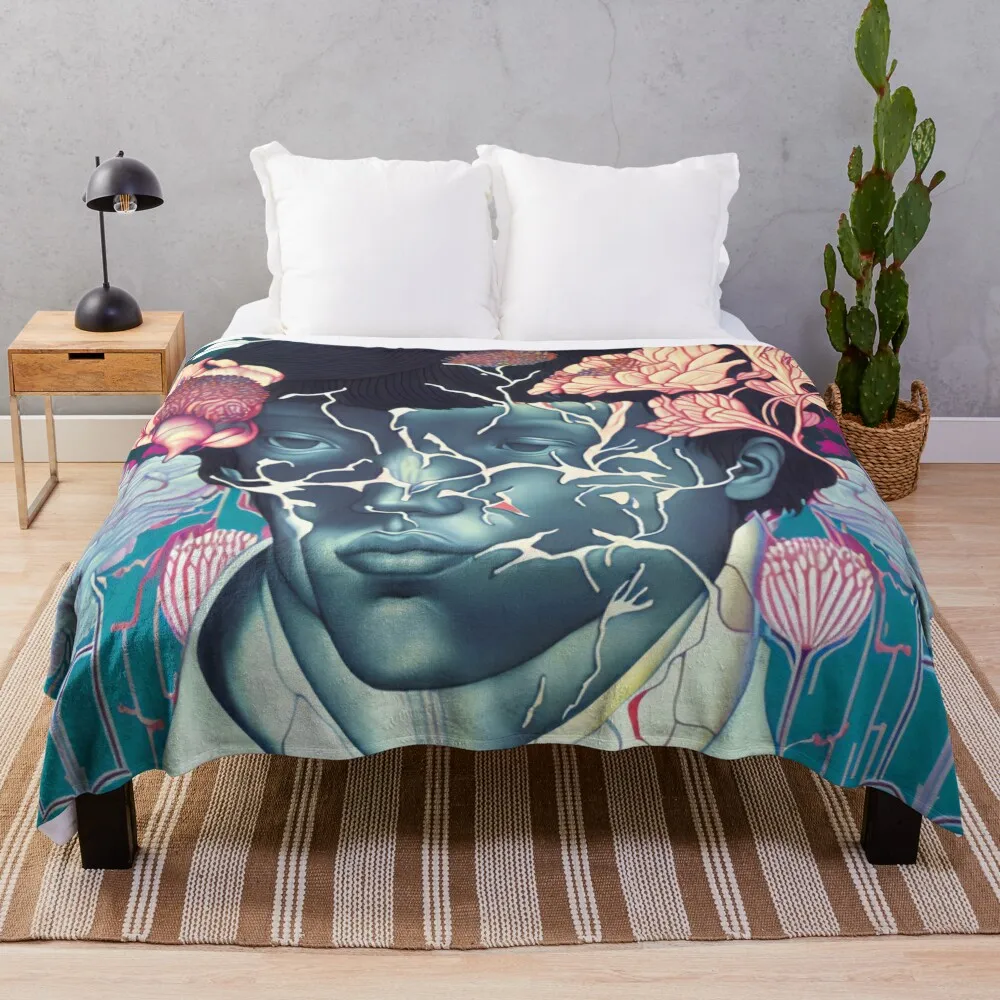 Floral Mindscape Surrealist Botanical Fusion Throw Blanket Blankets For Bed christmas decoration for babies Blankets