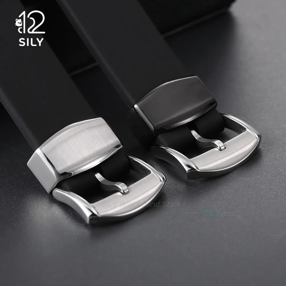 18mm 20mm Stainless Steel Watch Ring Heighten Metal Loop Holder Watches Pin Clasp Watch Band Keeper for Seiko for Silicone Strap