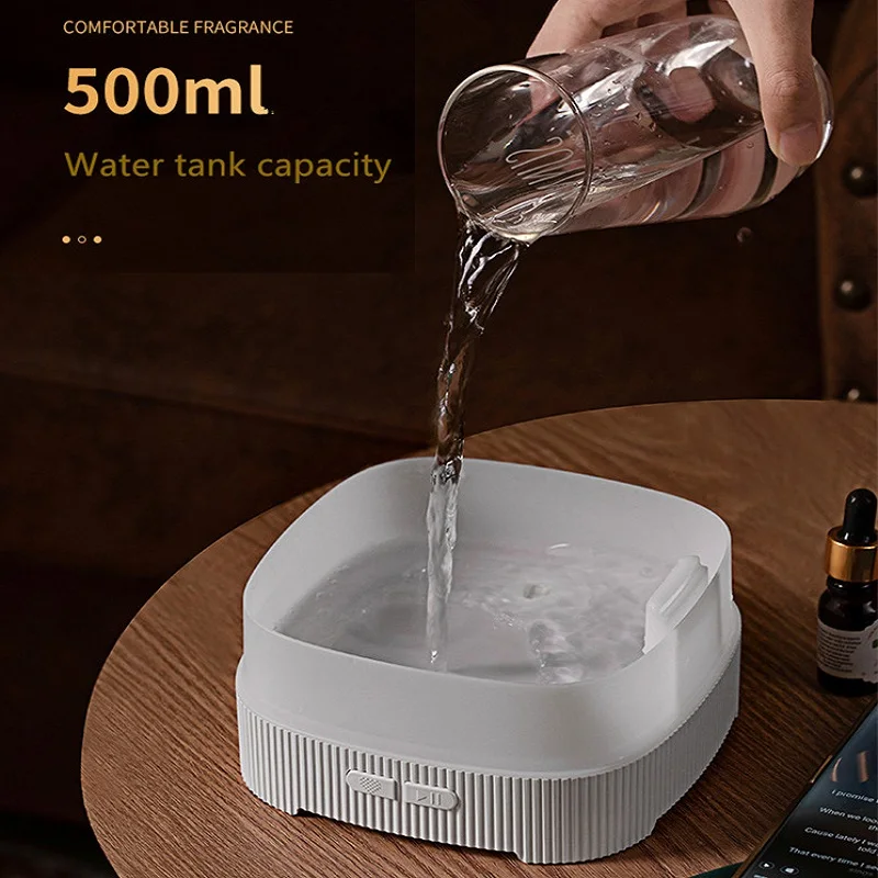 500ML ultrasuoni aria olio essenziale umidificatore USB lettore musicale 7 colori LED diffusore di aromi profumati con luce notturna altoparlante BT