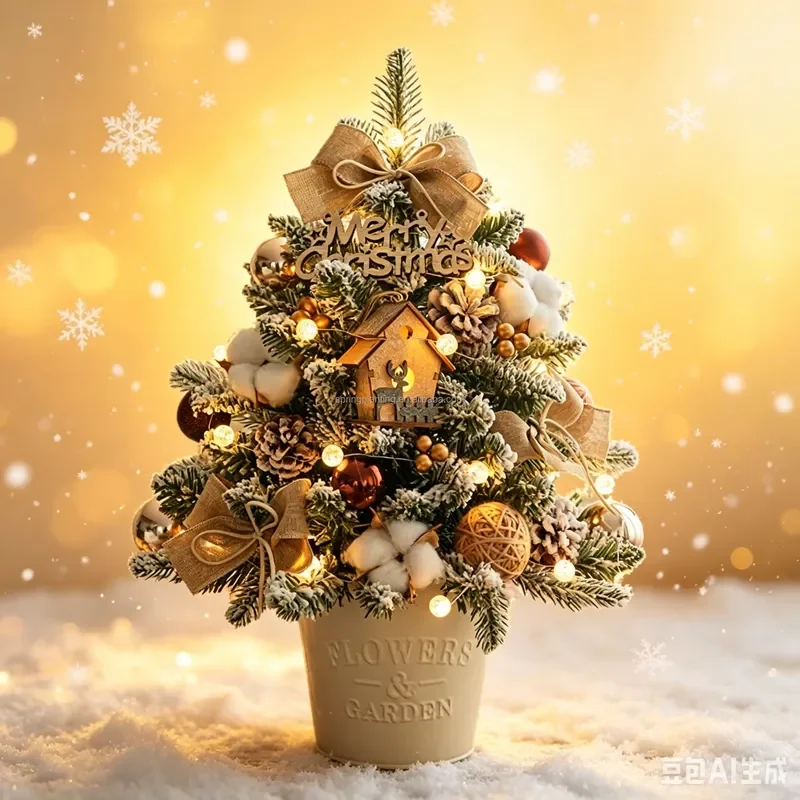 SPRING PLANTING Small Standing Christmas Tree Table Furnace Decoration Holiday for Christmas Decoration