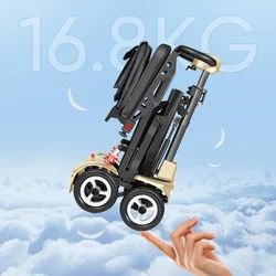 Remote Control Folding Mobility Scooters Electric 4 Wheel Disabled Lightweight Portable Foldable Mobility Scooter