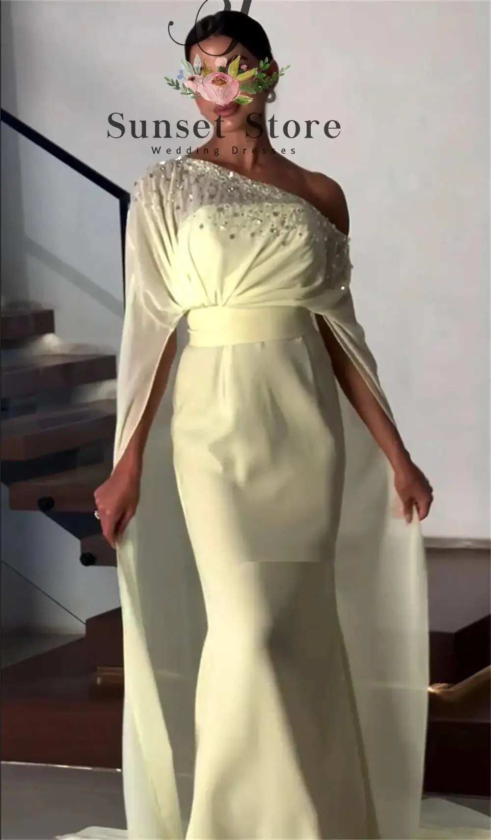 Customized Chinese Style Jersey Pleat Sequined Trumpet Off-the-shoulder Long Bespoke Occasion Luxury Party Dresses Pastrol