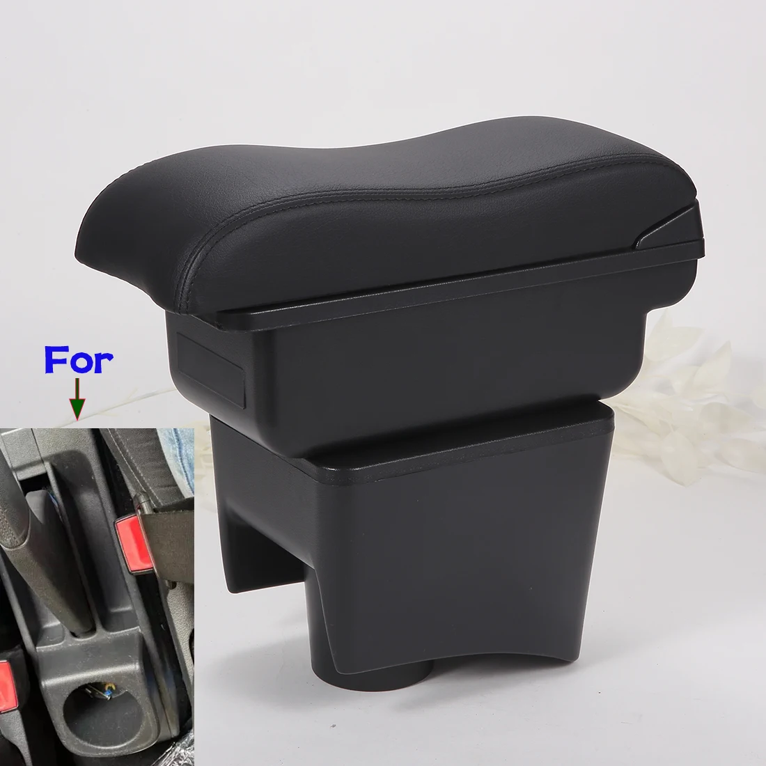 For Volkswagen POLO Armrest Box For VW POLO Mk5 6R Vento Car Armrest 2012-2018 Interior Car Storage box Curved Surface leather