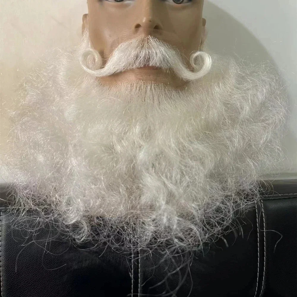 

High Quality Santa Claus Beard Handmade Synthetic Eyebrow Whisker Mustache For Game Party Halloween Christmas Cosplay Prop