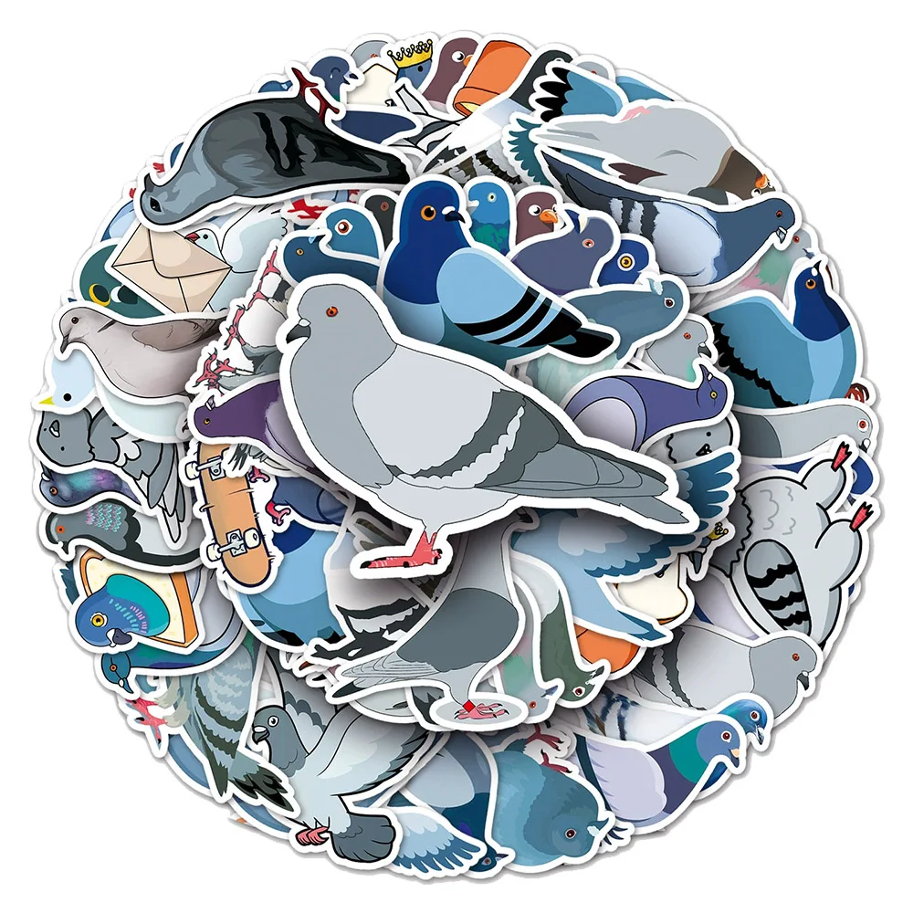 10/30/50pcs Kawaii Pigeons Graffiti Stickers Bird Animal Decals DIY Notebook Suitcase Stationery Waterproof Cute Cartoon Sticker