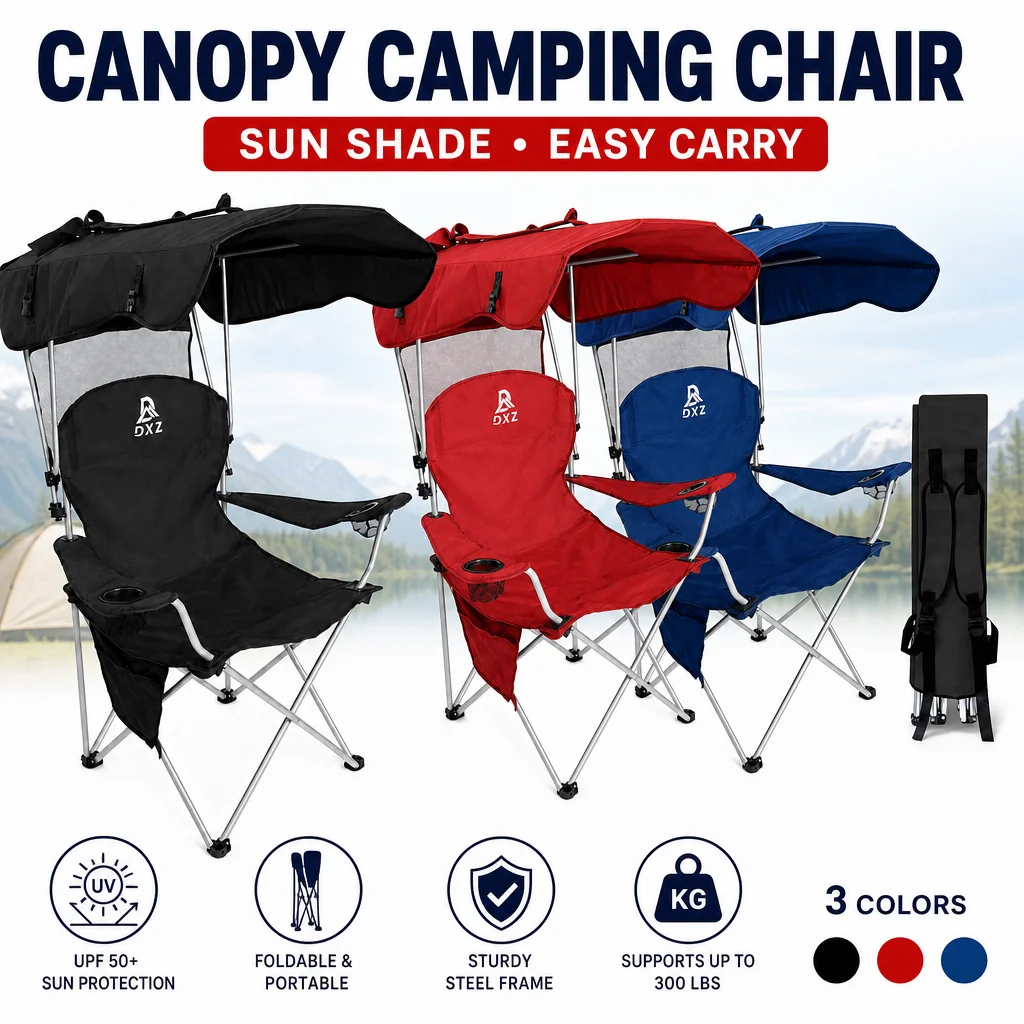 キャノピー付き折りたたみキャンプチェア、UPF 50+日よけ - Outdoor Camping Loveseat のレビューと価格