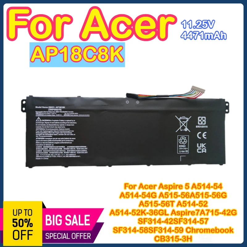 

AP18C8K для Acer AP18C8K AP18C4K Swift 3 SF314-57G N16Q15 аккумулятор для ноутбука