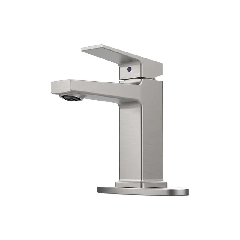

Brushed Nickel Single Handle Bath Faucet for 1 or 3 Holes, Laundry Vanity Sink Faucet with Hoses