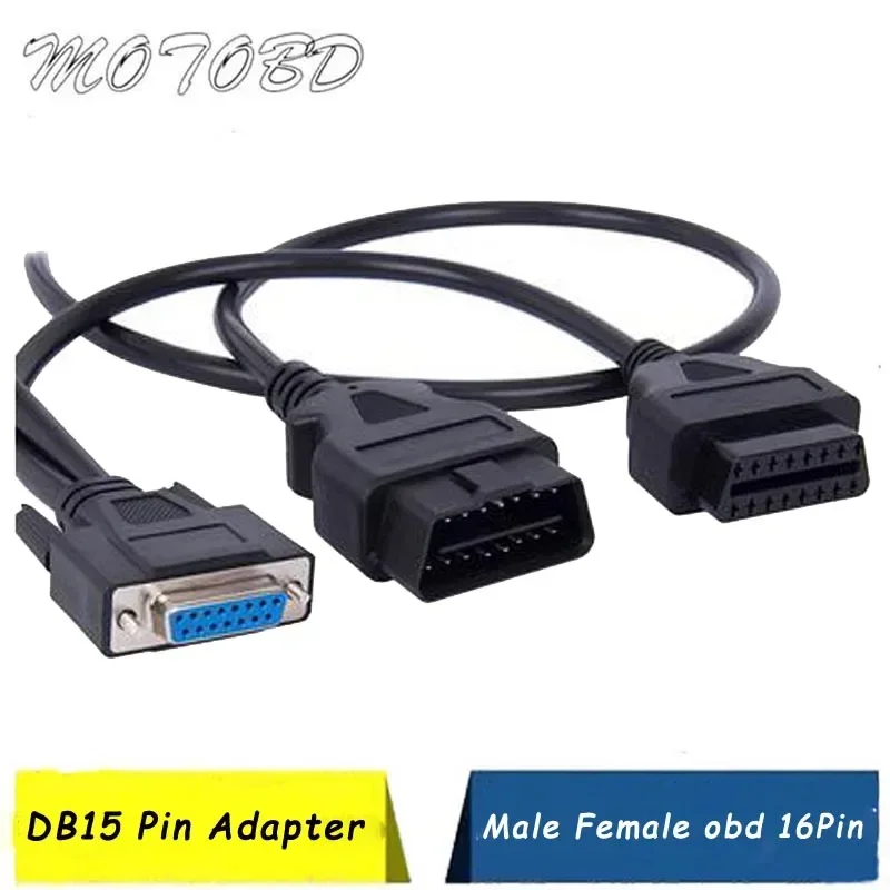 

111CM OBD16Pin To DB 15 Pin Serial Port Extension Line Male 16 Pin DB 15pin Obd2 Connector 15 Pin Female Car Obdii Cable Adapter