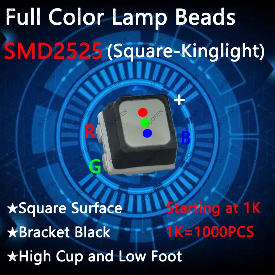 Kinglight SMD2525 full color LED lamp of four feet used for LED display maintenance，Outdoor RGB components for display