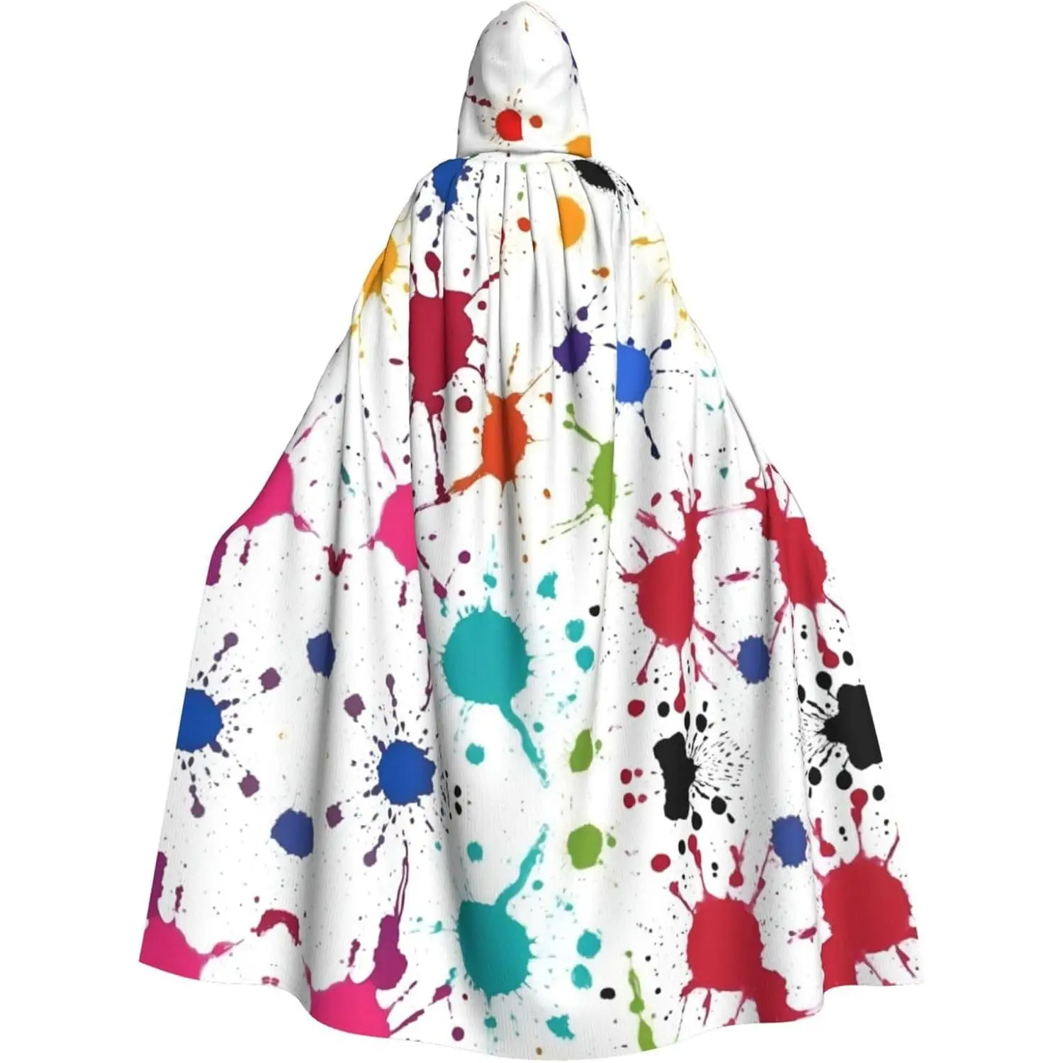 

Abstract Paint Splashes Print Adult Hooded Cloak Cloak Carnival Cape For Men And Women Cosplay Costumes