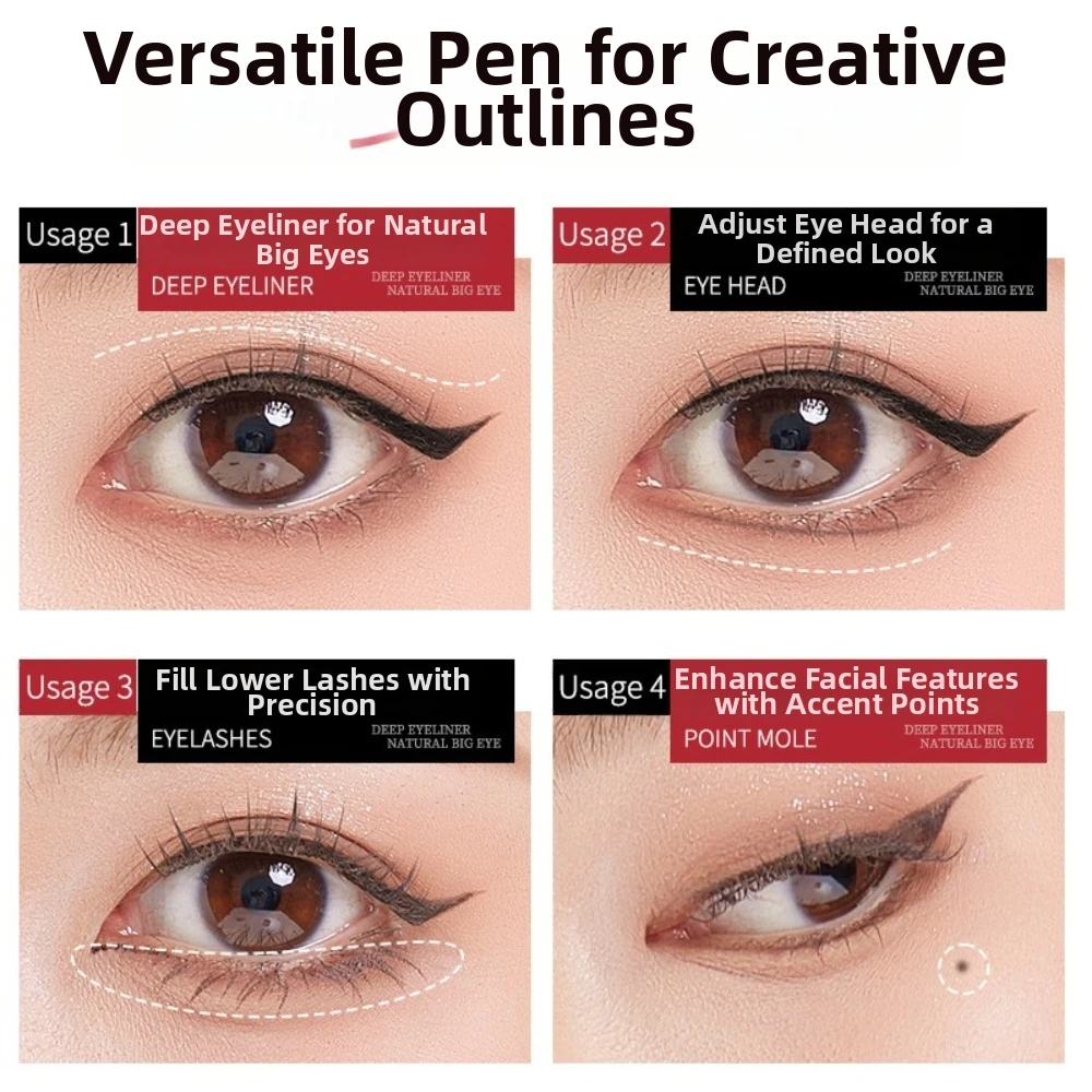 Durable Super Slim Liquid Eyeliner Waterproof Quick Dry Eyeliner Pen No Smudging Long Lasting Eyeliner Pencil Lower Eyelash