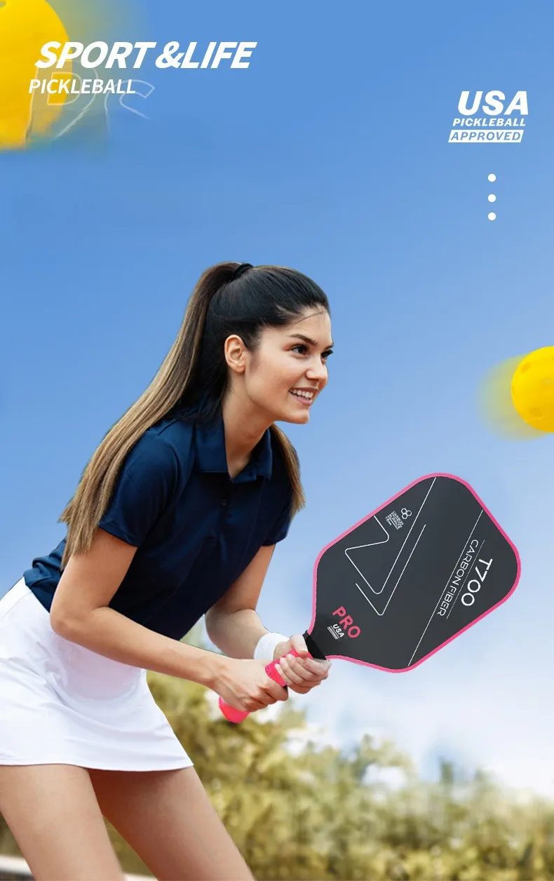 

High-Resilience Carbon Fiber Cloth Texture Matte Finish Pickleball Paddle 16mm