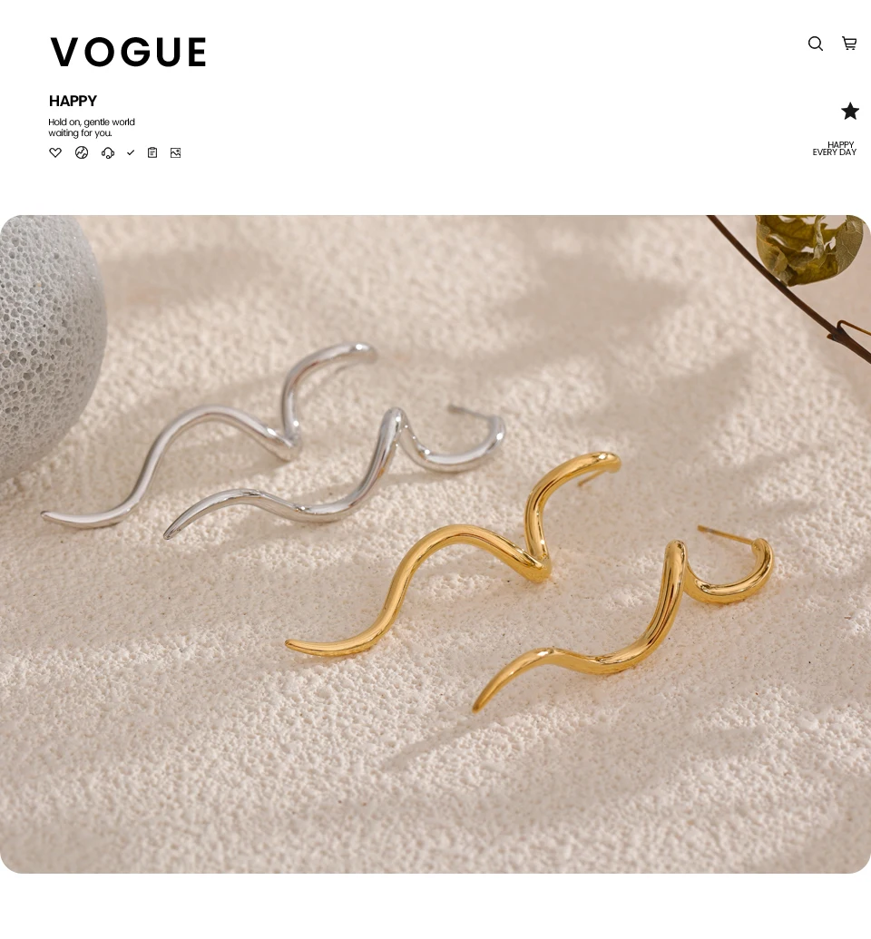Yhpup Minimalistische fließende geometrische lange Ohrstecker aus Metall, verhindert Allergien, Edelstahl-Statement, attraktiver Alltagsschmuck – Detail 11