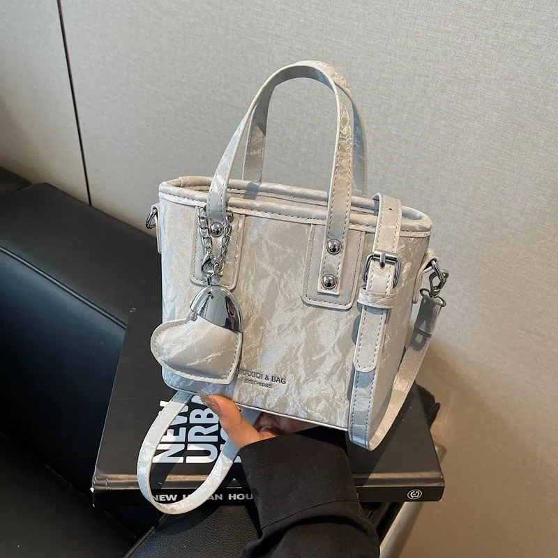 

​​Summer Spacious Bucket Bag Women Premium Crinkle Shoulder Purse Recycled Canvas Beach Boardroom Transition System 2025​​