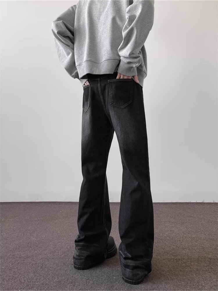 

Американские джинсы в стиле ретро, ​​облегающие мужские джинсы, весенне-осенние прямые брюки Bell Bot Cool Brand High Street Vibe, длинные брюки