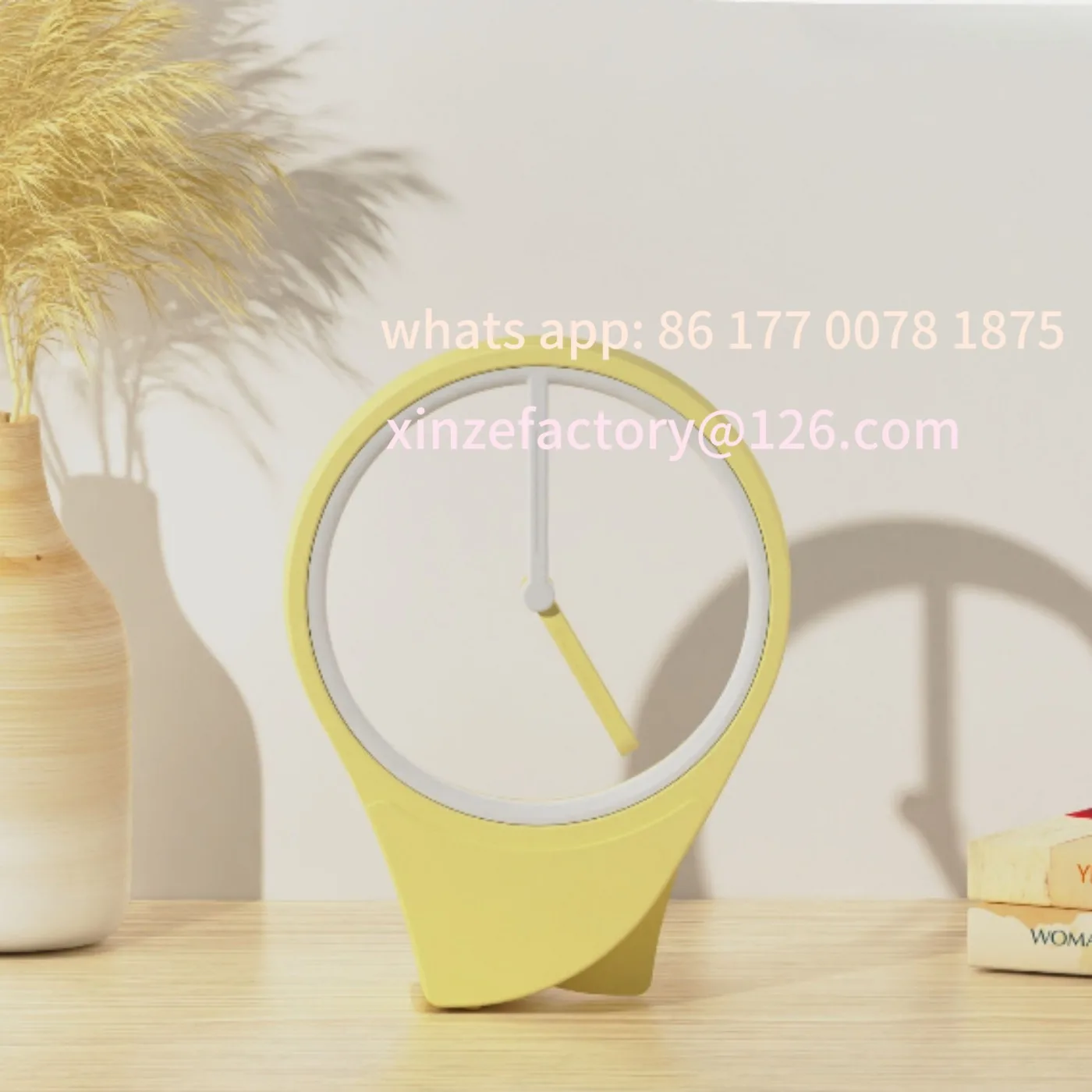 Customizable No Dial Floating Clock  Minimalist Desktop Aesthetic Ornament Modern Clock Home Decoration for Office Living Room C