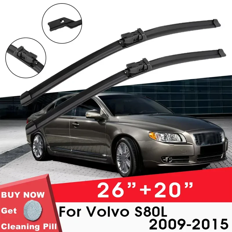 

Car Wiper Front Window Windshield Rubber Silicon Gel Refill Wiper For Volvo S80L 2009-2015 26"+20" Car Accessories