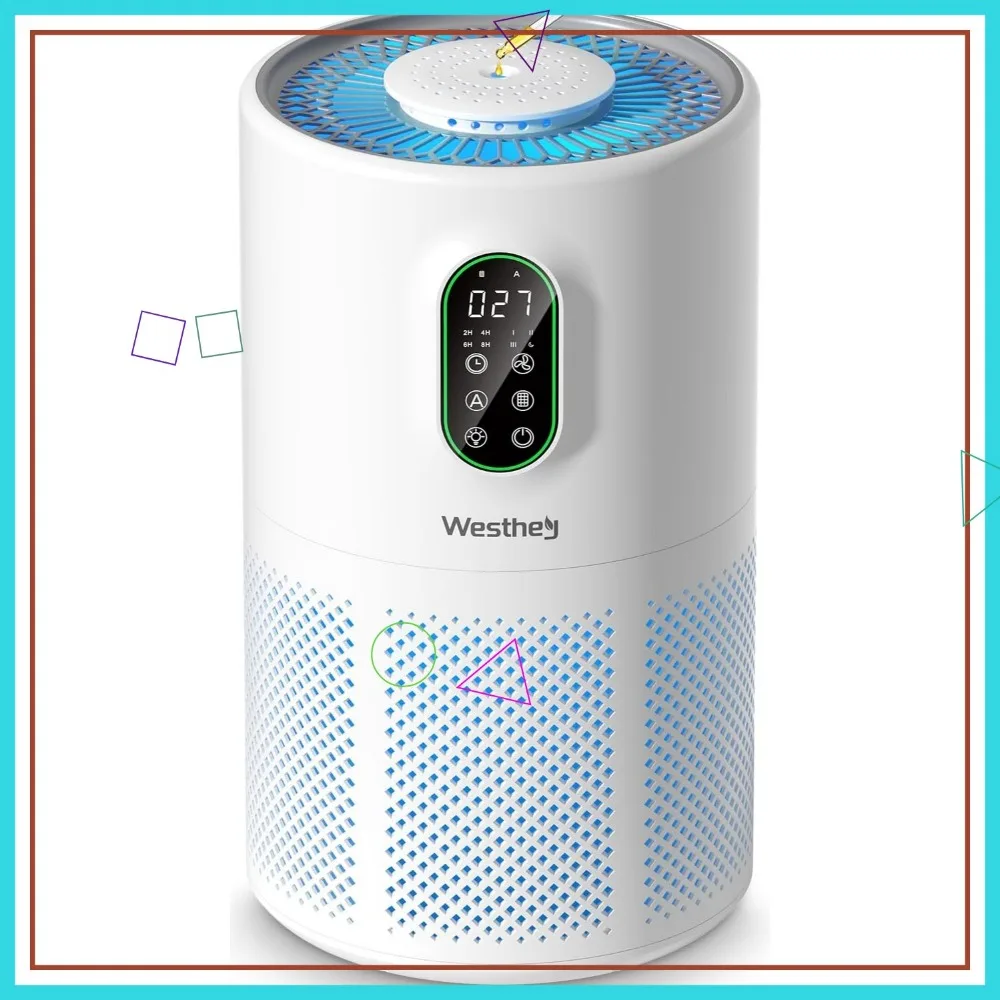 

Large Room Air Purifier up to 1650 ft² with H13 HEPA Filter, Air Quality Monitor, Night Light & Fragrance