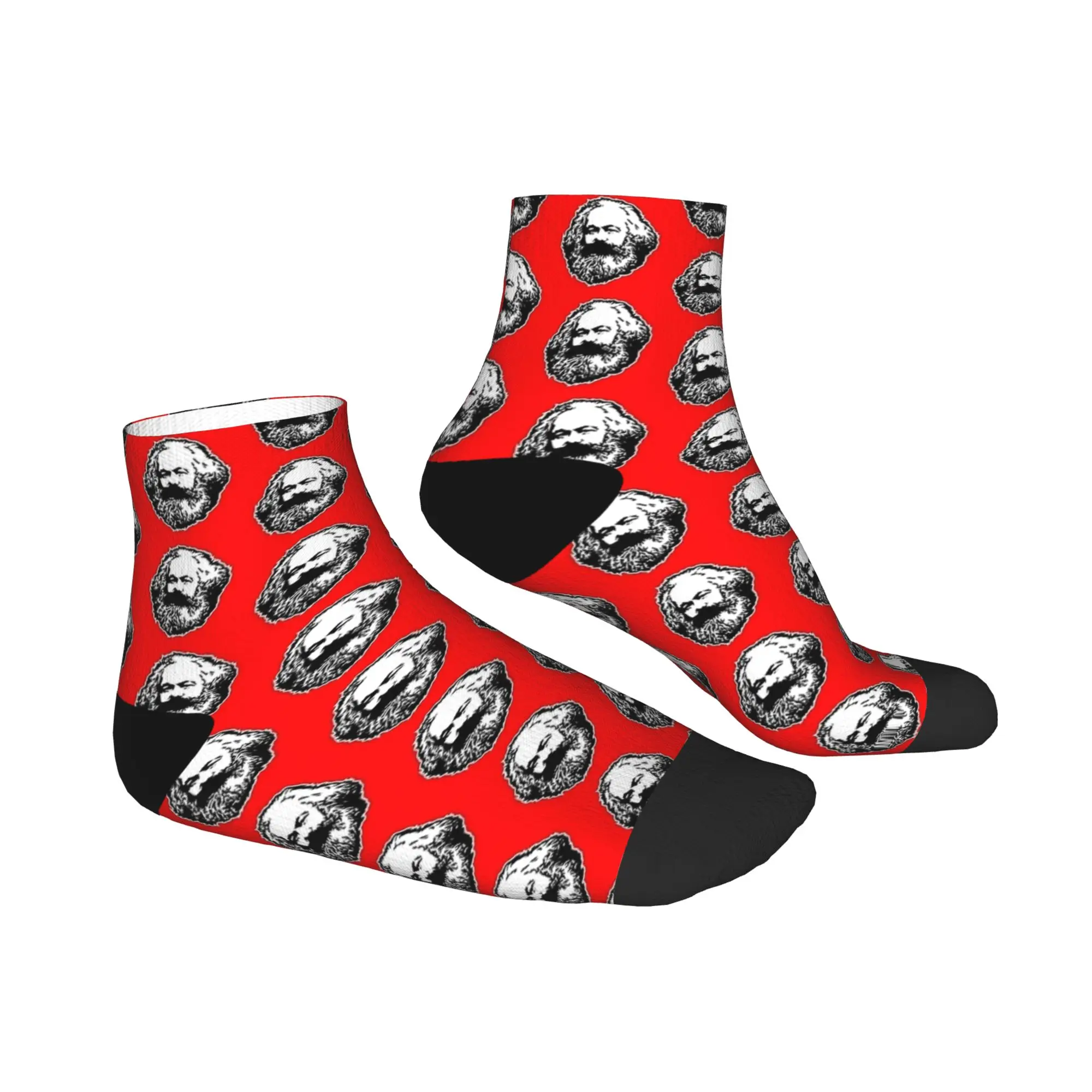 كارل ماركس ريترو طباعة الكاحل الجوارب تصميم مضحك عارضة الجوارب الصيف عدم الانزلاق الرياضة في الهواء الطلق جودة جورب للرجال