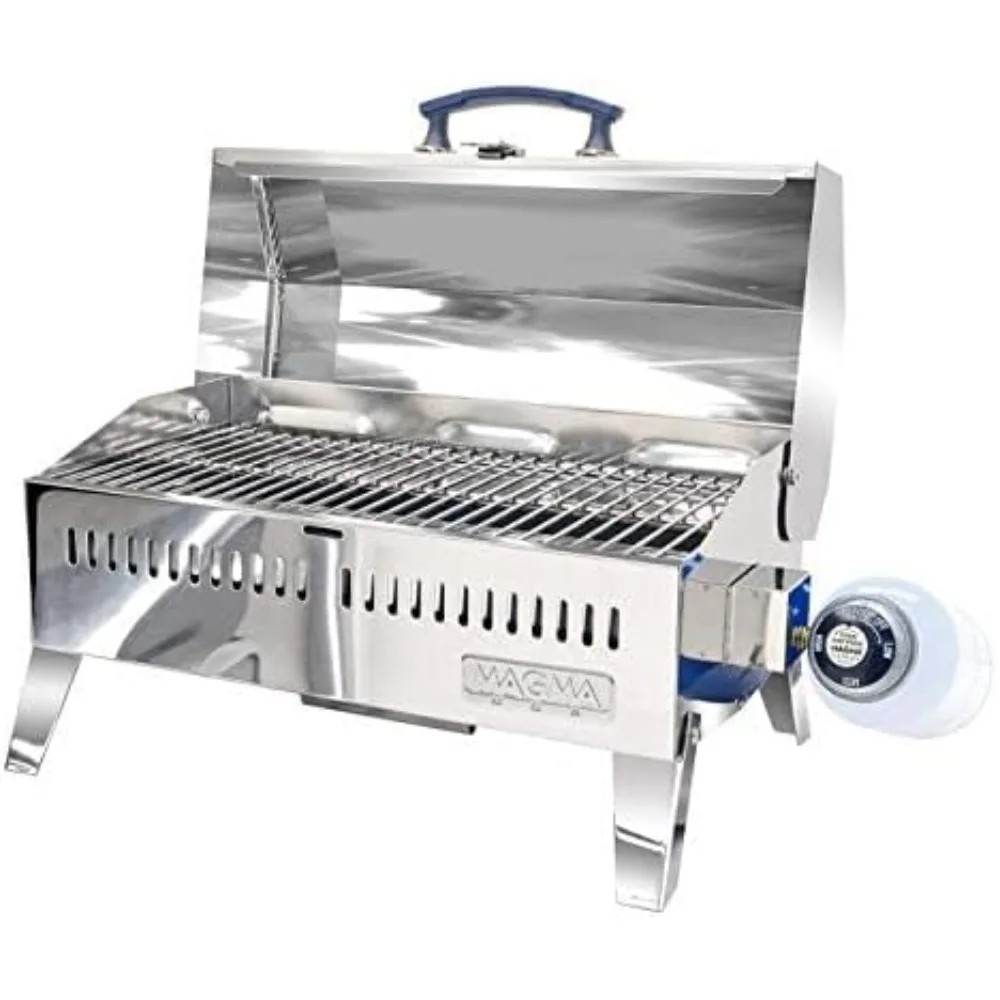 

Marine-Grade Stainless Steel Barbecue Grill for Boats - Portable Propane Gas with 9”x18” Grilling Surface
