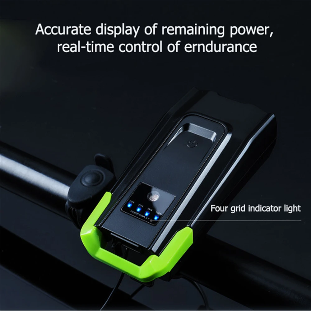 1 قطعة ضوء دراجة الجبهة Led 2000mAH دراجة العلوي غلاف من الألومنيوم مصباح الدراجة القابلة لإعادة الشحن مع القرن