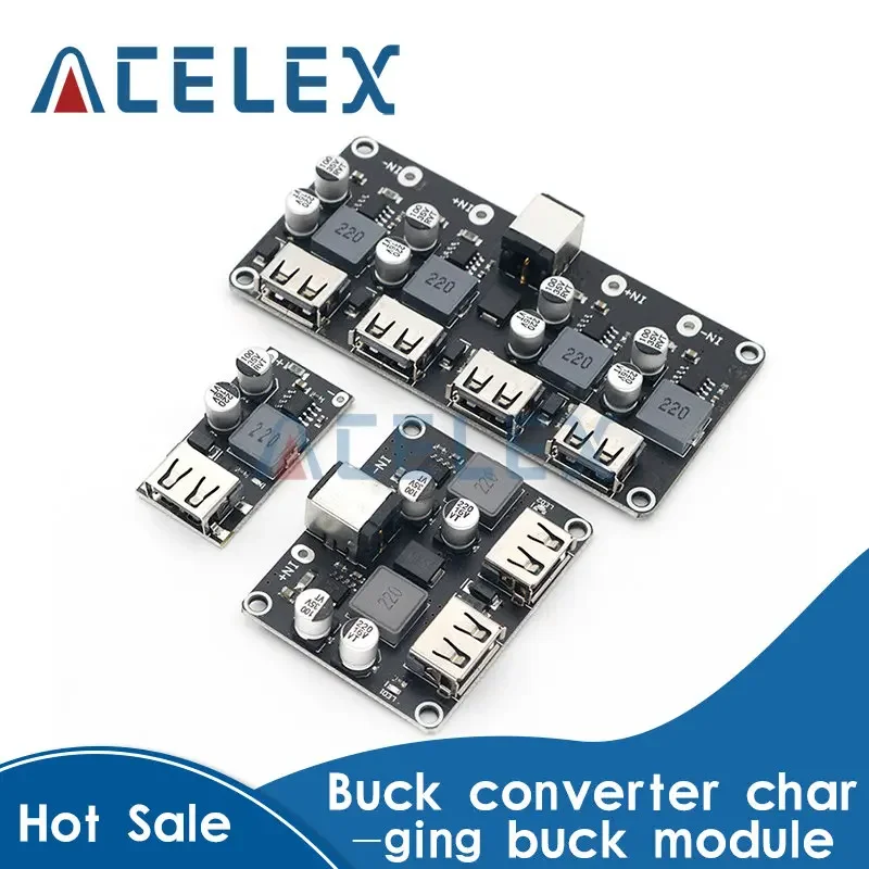 USB QC3.0 QC2.0 USB DC-DC Buck Converter Pengisian Step Down Modul 6-32V 9V 12V 24V V untuk Cepat Cepat Charger Sirkuit Papan 5V
