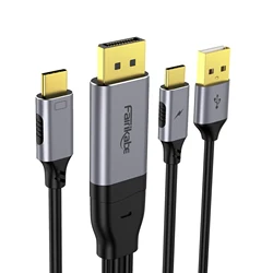 Fairikabe DP To USB C Cable 2M 6.6Ft For Monitor PS5 Xreal VR Glass Adapter 4K@60Hz Displatport To Type C Cable For Laptop TVBox
