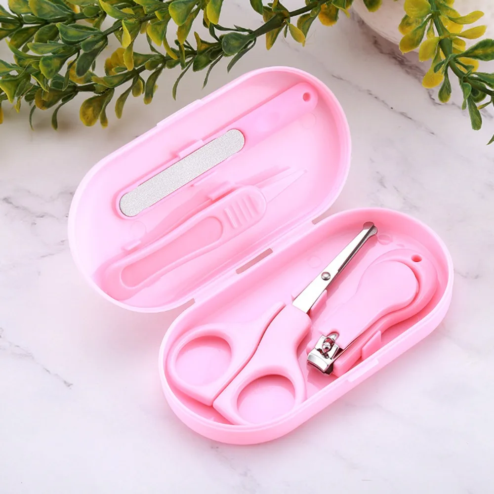 4Pcs/box Infant Nail Care Set Safe Baby Care Nail Clippers Scissors File Booger Removal Tool Anti Pinch Trimmer Accessories