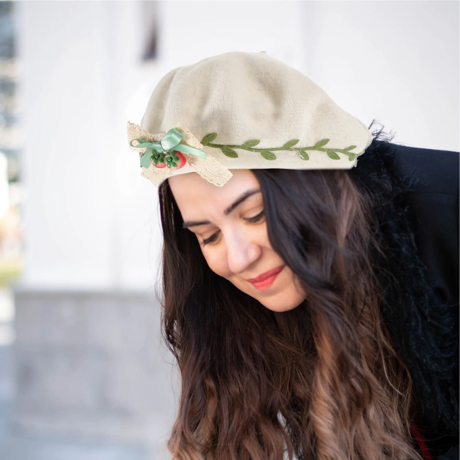 

1pc For Women Girls Hat Sweet Beret Womens Women'S Berets Beret For Women Girls Winter Hats Accessory Warm Cap