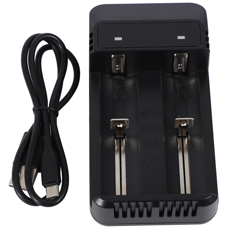 Dual Solts Smart Charger For 32650 26650 18650 17670 16340(Cr123a) Lithium Battery