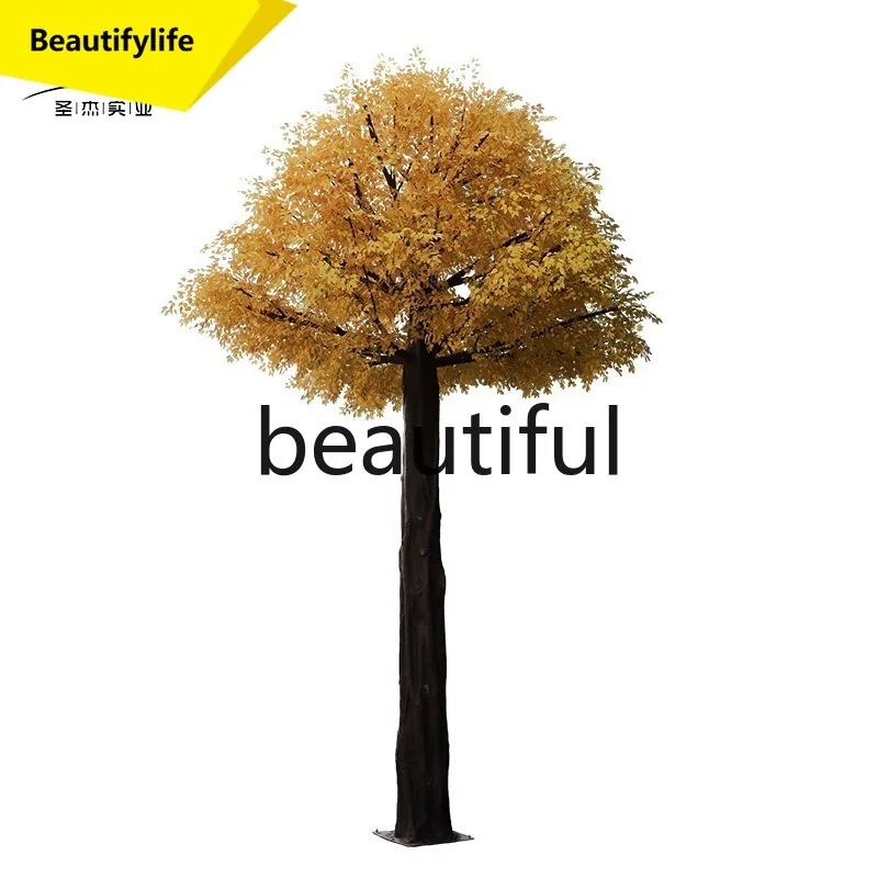 Asmt45 Simulation banyan artificial fiberglass tree shopping mall indoor and outdoor landscaping decoration golden banyan tree